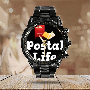 Discover Postal Life Funny Worker Postman Mailman Letter Calendar Steel Band Watch