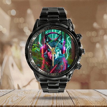 Discover Electric Wilderness Glow 1 Calendar Steel Band Watch