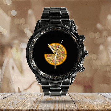 Discover Where is the - PIZZA my heart Calendar Steel Band Watch