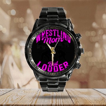 Discover WRESTLING MOM LIKE A REGULAR MOM BUT LOUDER Calendar Steel Band Watch