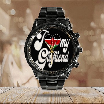 Discover KenyaI Love My Kenyan Girlfriend Calendar Steel Band Watch