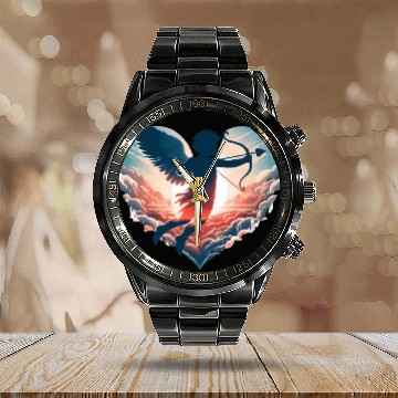 Discover Valentine's Day Cupid shoots straight to the heart Calendar Steel Band Watch