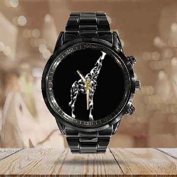 Discover Giraffe Wildlife Africa Giraffes Silhouette Calendar Steel Band Watch