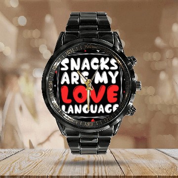 Discover Snacks Are My Love Language Funny Valentines Day Calendar Steel Band Watch