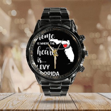 Discover Levy County Florida Is Where My Heart Is Cool Gift Calendar Steel Band Watch