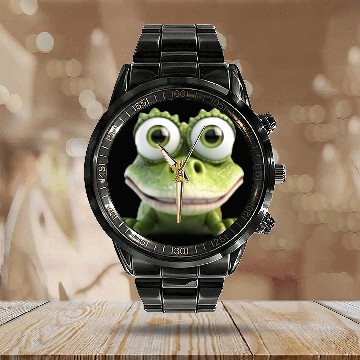 Discover Nice frog Calendar Steel Band Watch