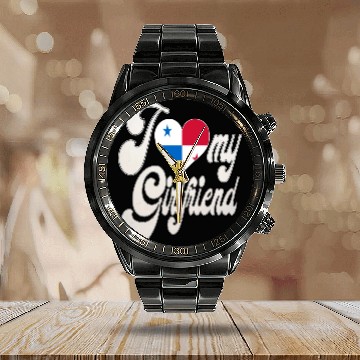 Discover PanamaI Love My Panamanian Girlfriend Calendar Steel Band Watch