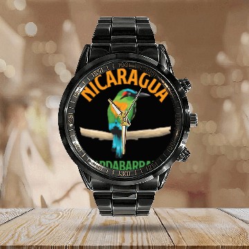 Discover Nicaragua Guardabarranco National Bird Countries Calendar Steel Band Watch