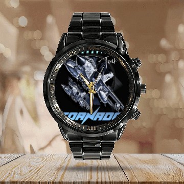 Discover Panavia Tornado European Air Force Fighterjet Calendar Steel Band Watch