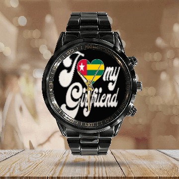 Discover TogoI Love My Togolese Girlfriend Calendar Steel Band Watch