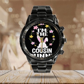 Discover I Am Cousin Easter Bunny Flower Wreath Easter Calendar Steel Band Watch