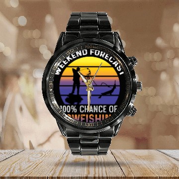 Discover Weekend Forecast Hobbyist Gift Calendar Steel Band Watch