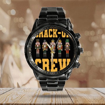 Discover Nutcracker Crack-Up Crew Calendar Steel Band Watch