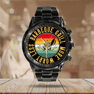 Discover Grillin Business Teacher - BBQ Barbeque Calendar Steel Band Watch