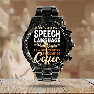 Discover SLP Speech Therapist Speech Language Pathologist Calendar Steel Band Watch