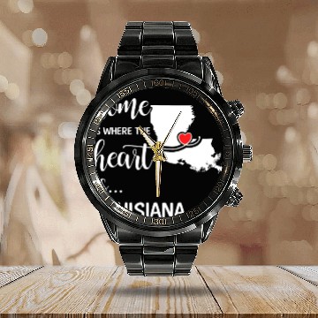 Discover Louisiana Home Is Where Heart Is Cool Gift Calendar Steel Band Watch