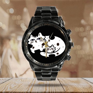 Discover Cat Mom Calendar Steel Band Watch