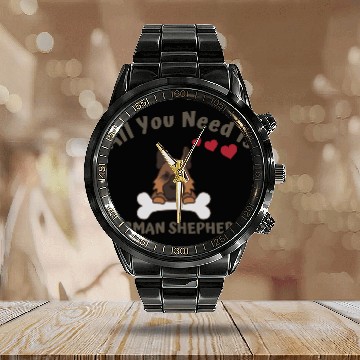 Discover German Shepherd Dog Lover & Owner Calendar Steel Band Watch