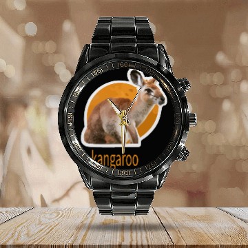 Discover kangaroo animal design Calendar Steel Band Watch