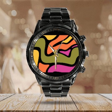 Discover Psychedelic patterns, Aesthetic, Retro, Vintage Calendar Steel Band Watch