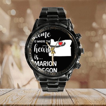 Discover Marion County Oregon Is Where My Heart Is Gift Calendar Steel Band Watch