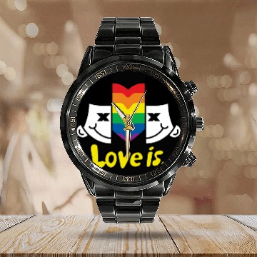 Discover Love is love, boys love boys Calendar Steel Band Watch