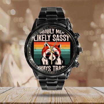 Discover Funny Raccoons Trash Panda Racoon Lovers Calendar Steel Band Watch