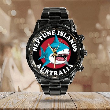 Discover Great White Shark Neptune Islands Calendar Steel Band Watch