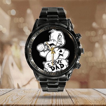 Discover Duck Goose Geese I Love Dad Calendar Steel Band Watch