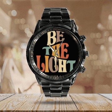 Discover Be The Light Matthew 5:14 Christian Quote Calendar Steel Band Watch