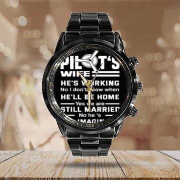 Discover Pilot Wife Wife Pilots Calendar Steel Band Watch