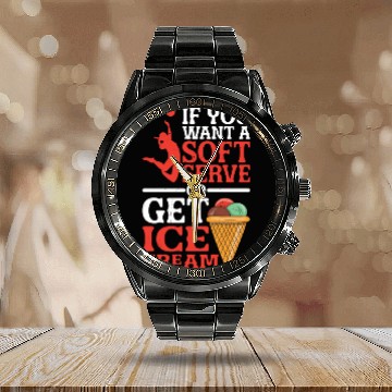 Discover If You Want A Soft Serve, Go Get Ice Cream 5 Calendar Steel Band Watch