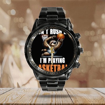 Discover Sloth Basketball I Don't Rush Me I'm Playing Calendar Steel Band Watch