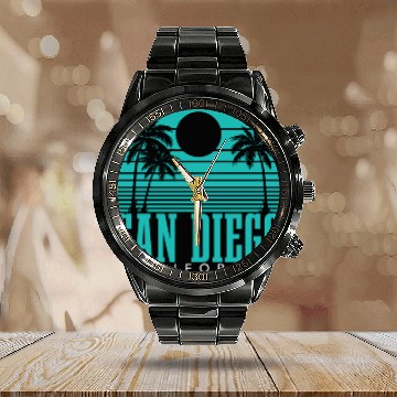 Discover San Diego California Vintage Souvenir Calendar Steel Band Watch