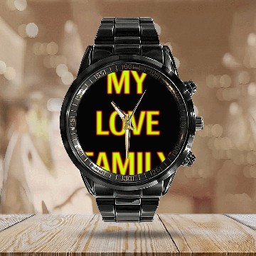 Discover MY LOVE FAMILY USA Calendar Steel Band Watch