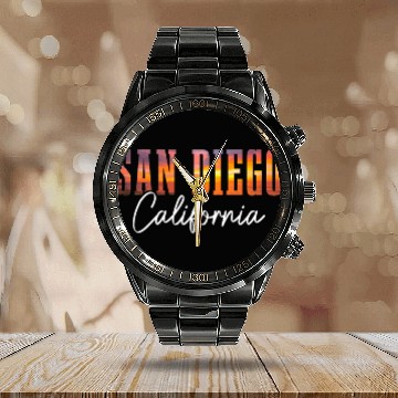Discover San Diego California Vintage Souvenir Calendar Steel Band Watch