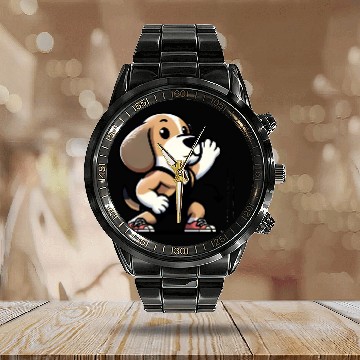 Discover Beagle Buff: Hitting the Gym in Style Calendar Steel Band Watch