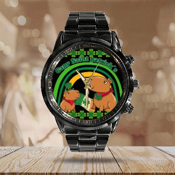 Discover Capybara saint Patrick´s day Calendar Steel Band Watch
