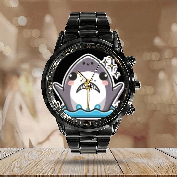 Discover Shark Lover Calendar Steel Band Watch
