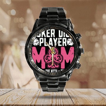 Discover Poker Dice Player Mom The Idol Loves Poker Game Calendar Steel Band Watch