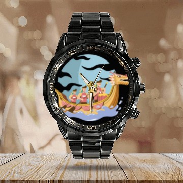 Discover Chinese Dragon Boat Dragon Boat Racer Gift Calendar Steel Band Watch
