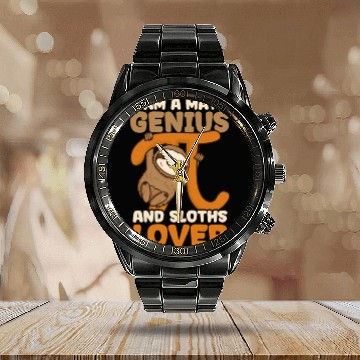 Discover Pi Day Math Genius And Maths Lover Sloth Calendar Steel Band Watch