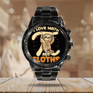 Discover Pi Day I Love Math And Sloths Calendar Steel Band Watch