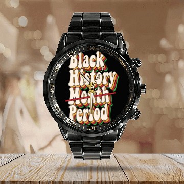 Discover Black History Month Period African American Pride Calendar Steel Band Watch