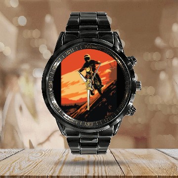 Discover Sunset Motocross - Race Day Calendar Steel Band Watch