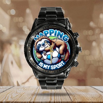 Discover Sloth Dreams: Napping is My Game Calendar Steel Band Watch