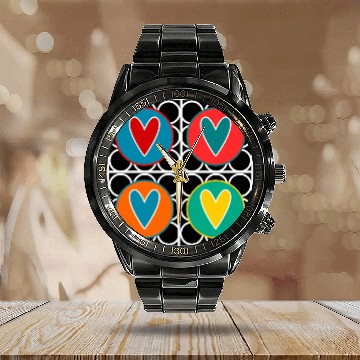 Discover HEART. COUPLE. JUST MARRIED. Bachelorette party. VALENTINE'S DAY. Calendar Steel Band Watch