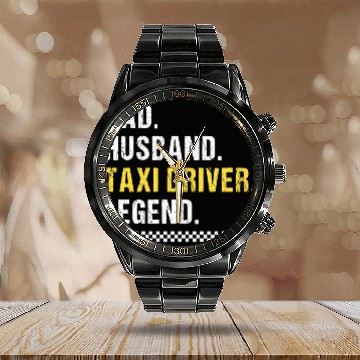 Discover Dad Taxi Driver Calendar Steel Band Watch