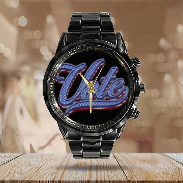 Discover Vote Usa - 2024 Election Calendar Steel Band Watch