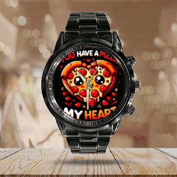 Discover You Have a Pizza My Heart: Whimsical & Cheesy Calendar Steel Band Watch